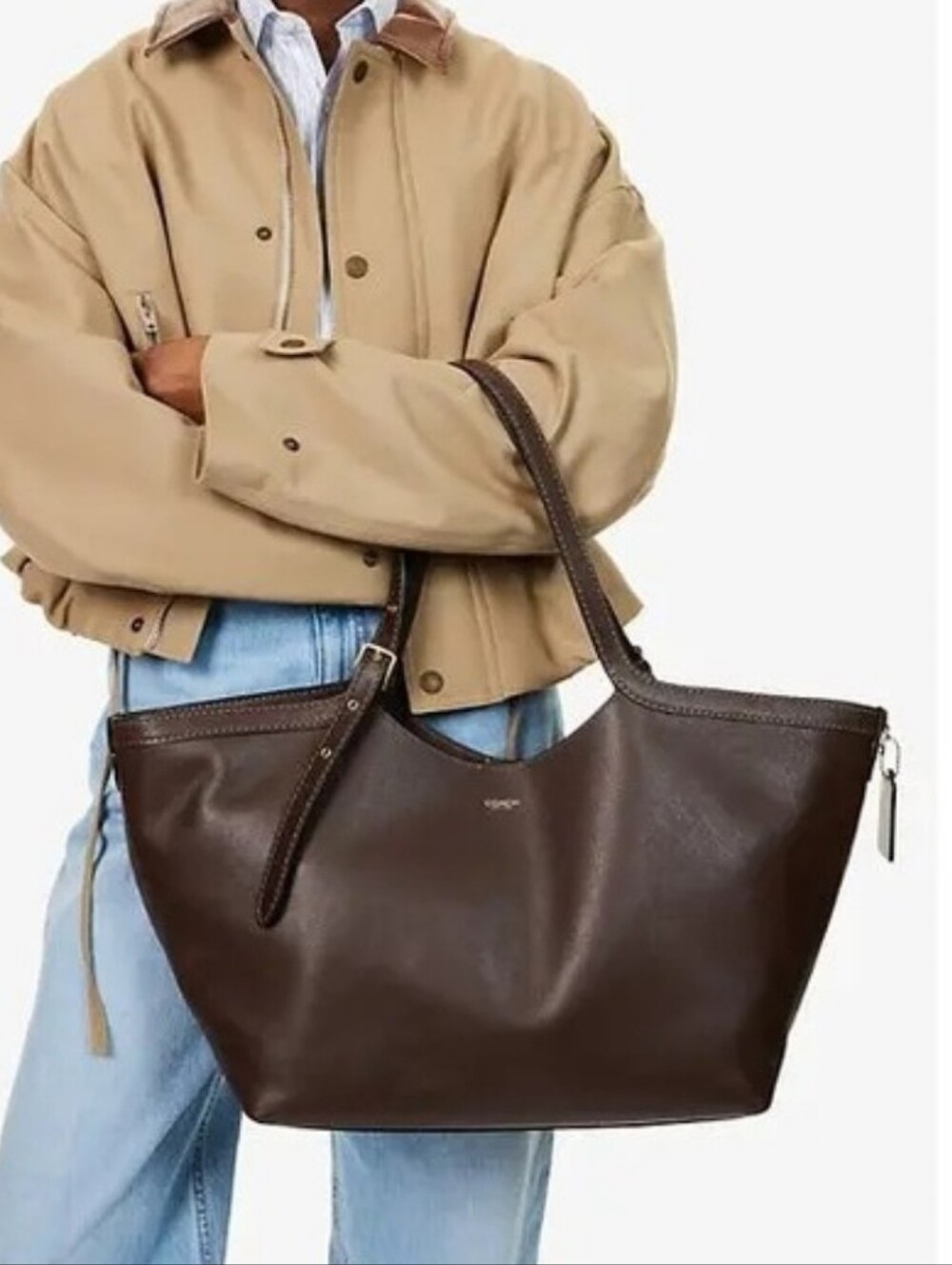 Coach Gramercy Tote, Maple Fall Chocolate Coffe Brown Full Grain Leather